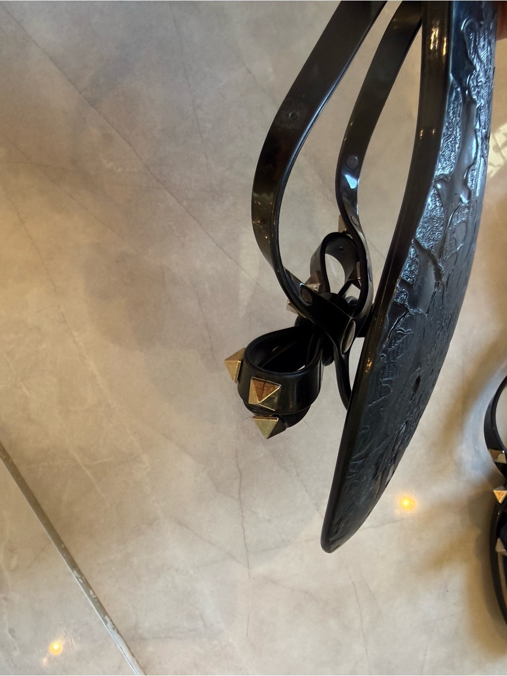 Valentino Black Studded Bow Women’s Sandals - Picture 6 of 9